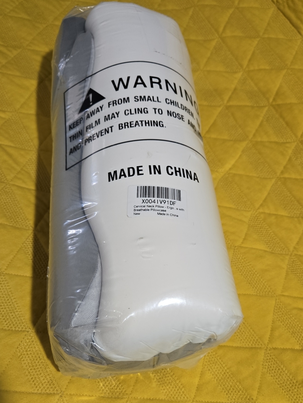 White & Gray Cervical Neck Pillow - Unbranded
